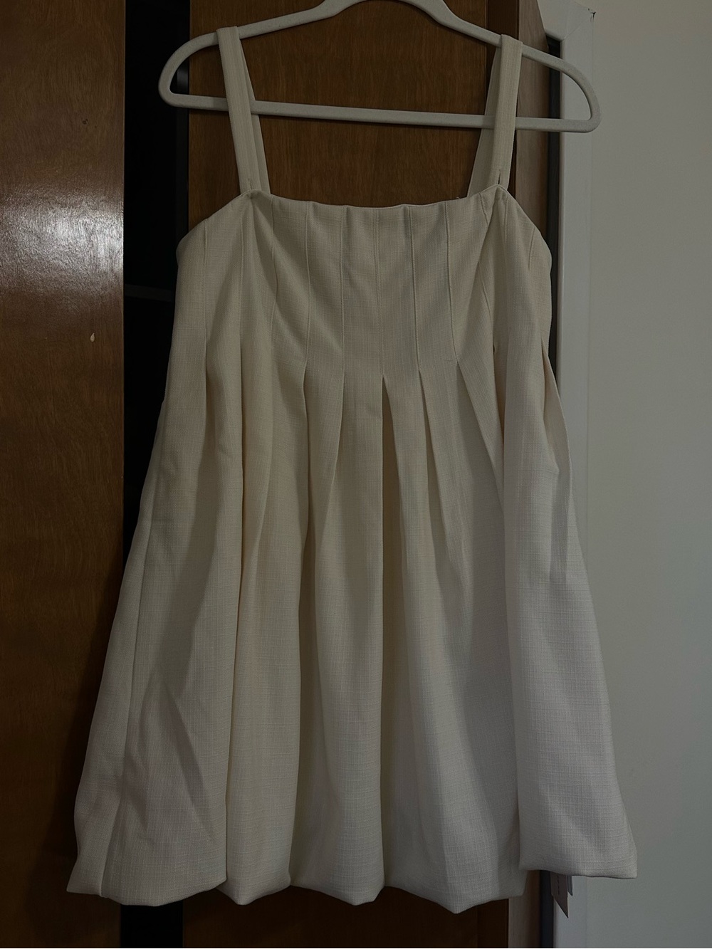 Commense Cream Pleated Sundress